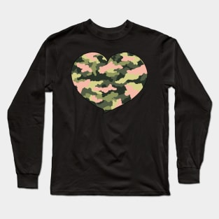 Pretty With Pink Camo Heart Long Sleeve T-Shirt